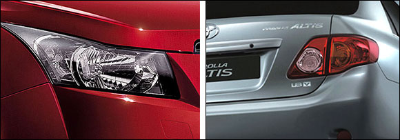 Cruze head lamps and Altis tail lamps.