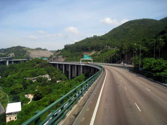 A view of the Tuen Mun Road Ting Kau Section.