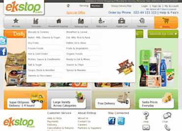 Snapshot of Ekstop, online grocery retailer