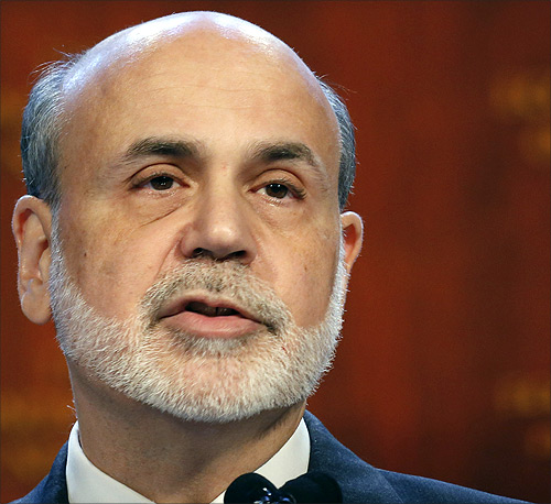 US Federal Reserve Chairman Ben Bernanke speaks to the Economic Club of New York in New York.