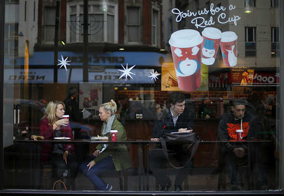 A Starbucks Coffee shop in central London.