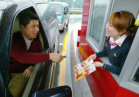 McDonald's drive-thru in Shanghai.