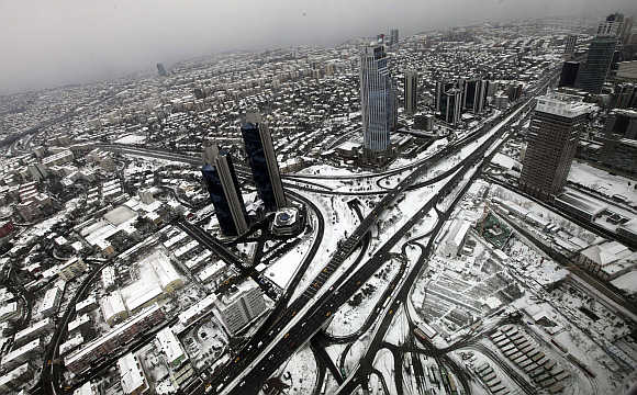 A view of Istanbul's financial district.