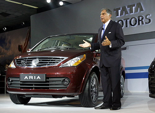 Ratan Tata with Aria in New Delhi.