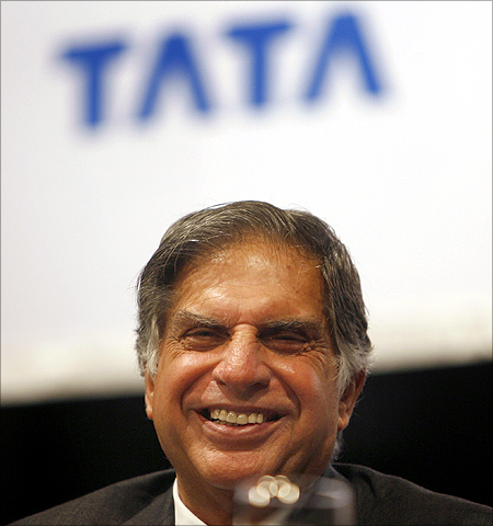Ratan Tata at the re-opening of the group's Taj Mahal hotel in Mumbai.