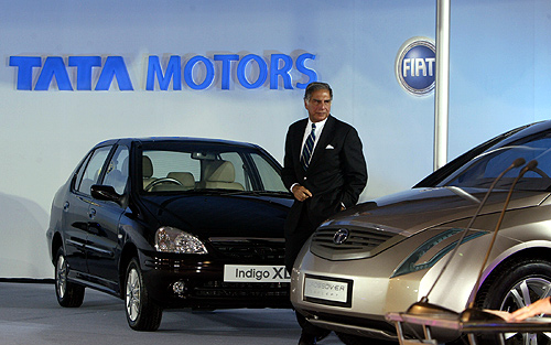 Ratan Tata at the Auto Expo in New Delhi.