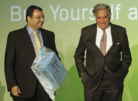 Ratan Tata with Cyrus Mistry in Mumbai.