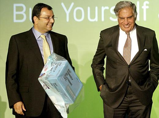 Cyrus Mistry, left, will take the baton from Ratan Tata, right, once the latter steps down from Tata Sons chairmanship on Dec 28.
