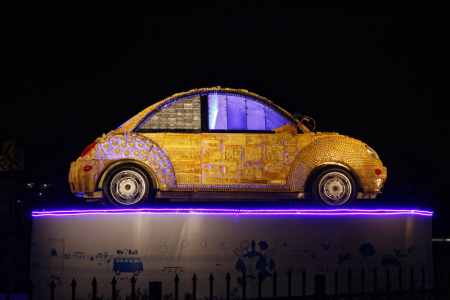 Volkswagen Beetle recreated. This time with scrap material