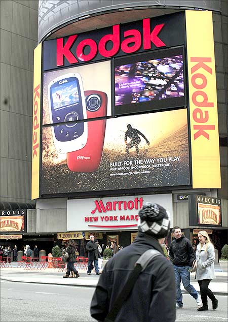A Kodak billboard is seen in New York's Times Square.