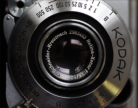 A Kodak Retina camera is seen in a photo store in London.