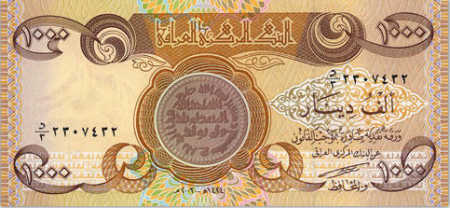 1,000 Iraqi dinars.