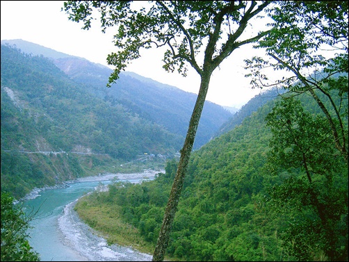 A view of the Teesta River valley near Kalimpong.