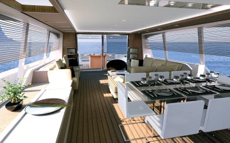 Ferretti designers have hung onto the well-received design solutions from the hugely successful Ferretti 800 and Ferretti 830.