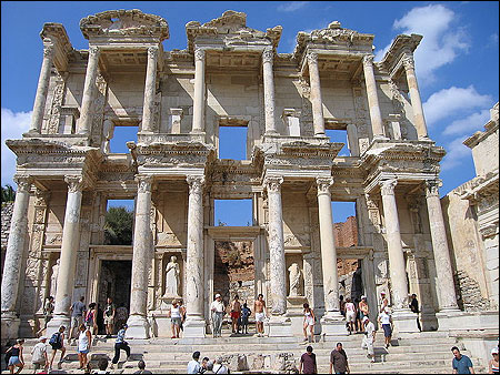The Celsus Library in Ephesus, Turkey, dating from 135 AD.