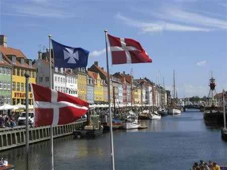 The Nyhavn canal, part of the Copenhagen Harbor in Denmark