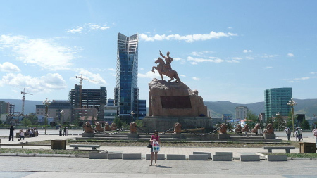 Sukhbaatar Square in Ulan Bator.