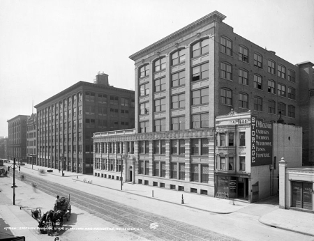 Kodak factory and main office in Rochester, New York, circa 1910.