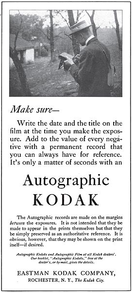 Autographic Kodak magazine advertisement from 1915.
