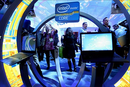Ultrabooks at the Intel booth.