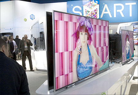 A 75-inch Samsung LED television.