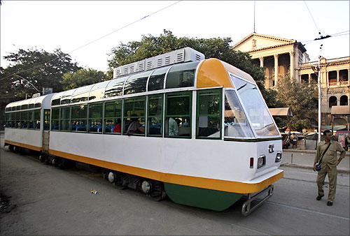 A tram in Kolkata.