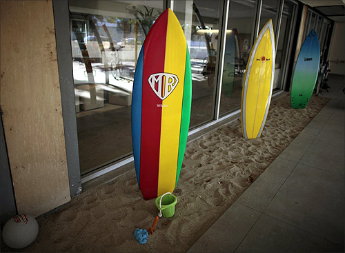 Surfboards for use by employees.