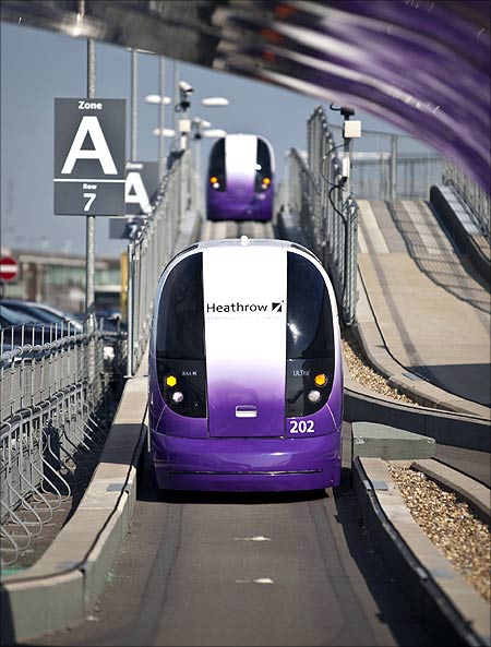 A Heathrow pod is seen in London.
