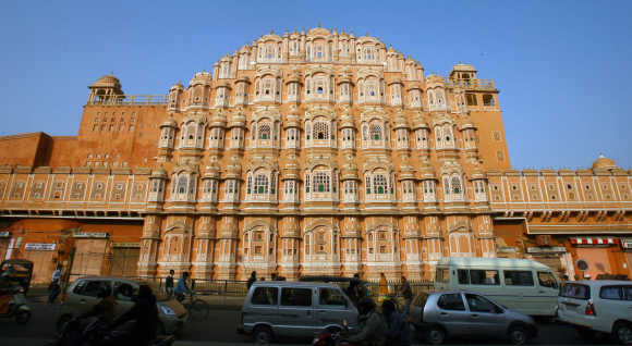 A view of Hawa Mahal in Jaipur.