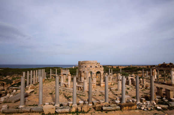 A view of Leptis Magna, a Unesco World Heritage site on the Mediterranean coast of North Africa, some 120km east of Tripoli.
