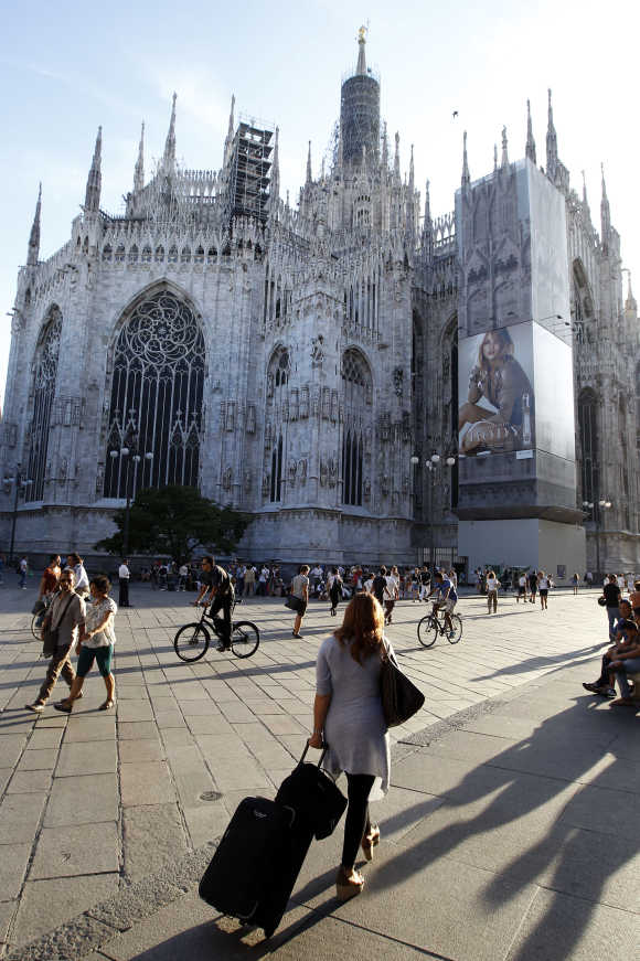 A view of Duomo cathedral in Milan.