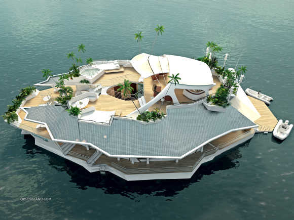 Amazing images of a man-made floating island