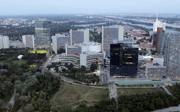 A view of Vienna International Centre and UN headquarters in Vienna.