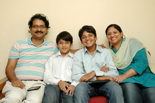 Sanjay and Shravan with their parents.