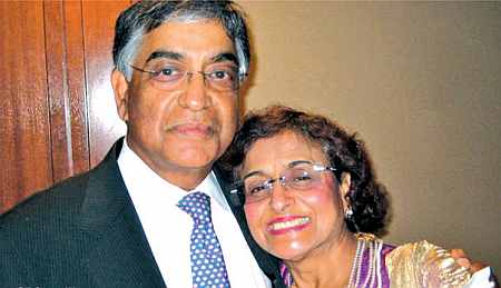 Raj Gupta with his wife Kamla Varshney