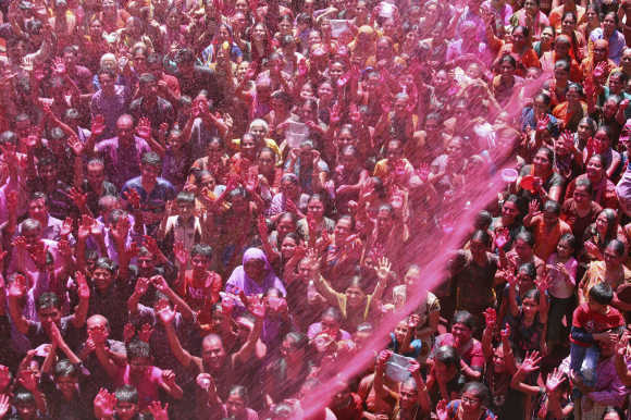 Holi celebrations in Ahmedabad.
