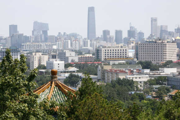 A general view of Beijing skyline on a clear day.