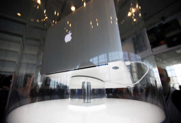 The new MacBook Pro is pictured during the Apple Worldwide Developers Conference 2012 in San Francisco.