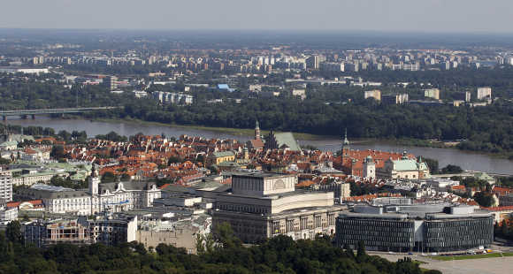 A view of capital Warsaw, Poland.
