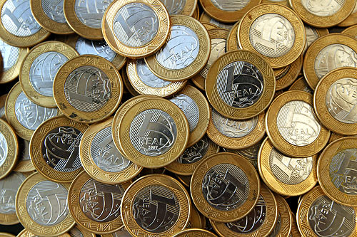 Brazilian real coins are seen in this picture illustration taken in Rio de Janeiro.