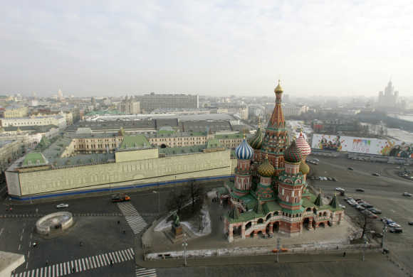 St Basil's Cathedral is pictured in Moscow's Red Square.