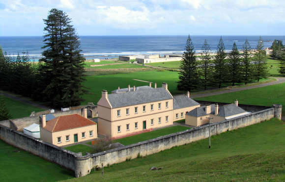 Old government buildings in Kingston, the capital of Norfolk Island.