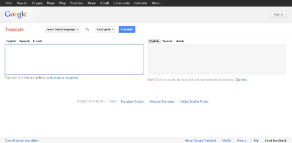 Google Translate is a free statistical machine translation service.