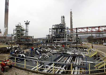 View of the independent European Petroplus Refinery site in Petit Couronne, one of the company's five sites in Europe.