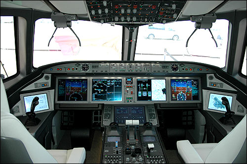 Cockpit of MS-21.