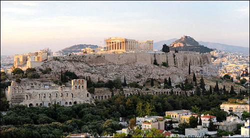 The Acropolis as viewed from the Mouseion Hill.