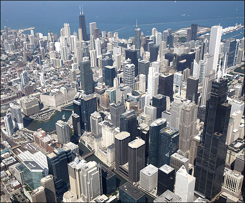 A view of the Chicago skyline.