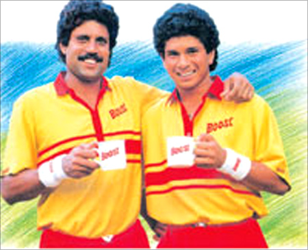 Kapil Dev and Sachin Tendulkar in the Boost Ad.