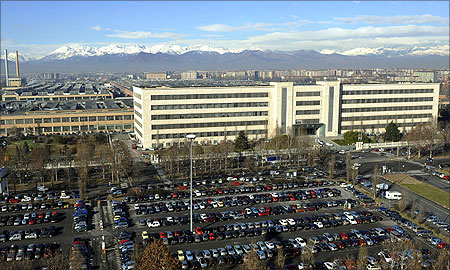A general view of Fiat's Mirafiori car factory is seen in Turin.