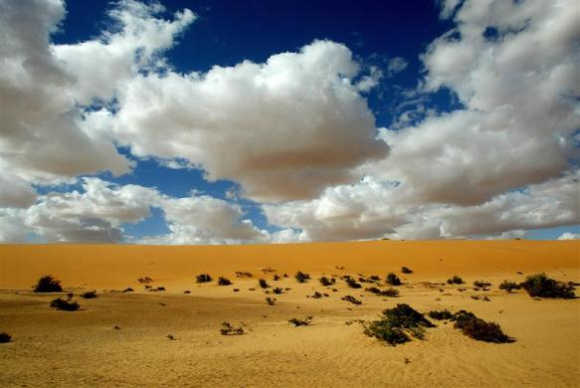 View of the desert near the city of Bourem, nothern Mali.